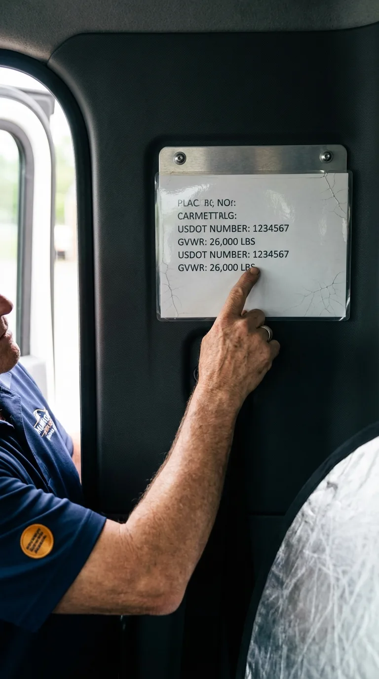 USDOT licensing placard verification in Indianola